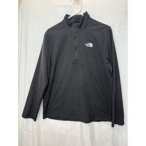 The North Face Jacket Men's large Blk Fleece 1/4 Zip Pullover Hiking Skiing Golf